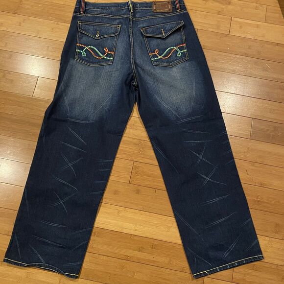 Coogi Jeans 40 X 34 Rainbow Colors Embroidery Dark Wash Denim - Picture 13 of 16